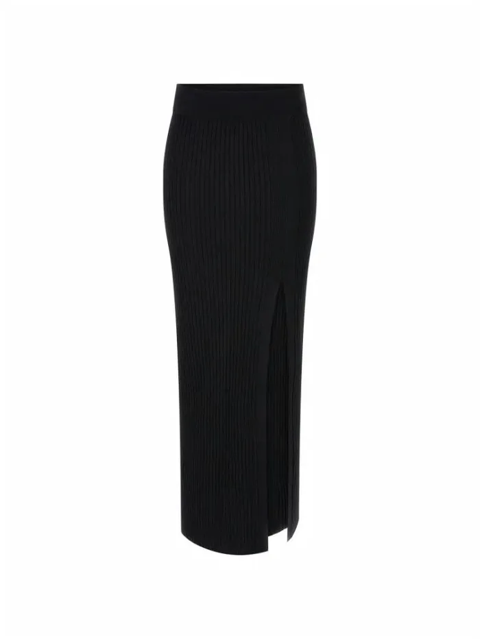 Women Long Sweater Skirt Black Guess Skirts And Shorts