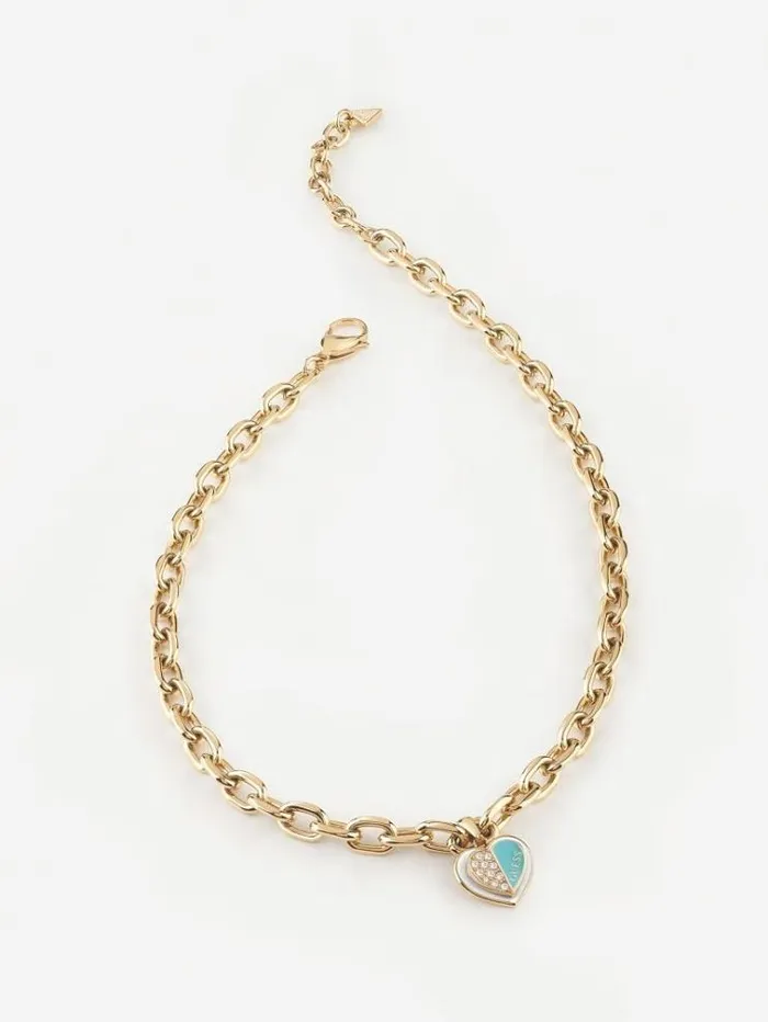 Women lovely Guess Necklace Light Blue Guess Jewellery