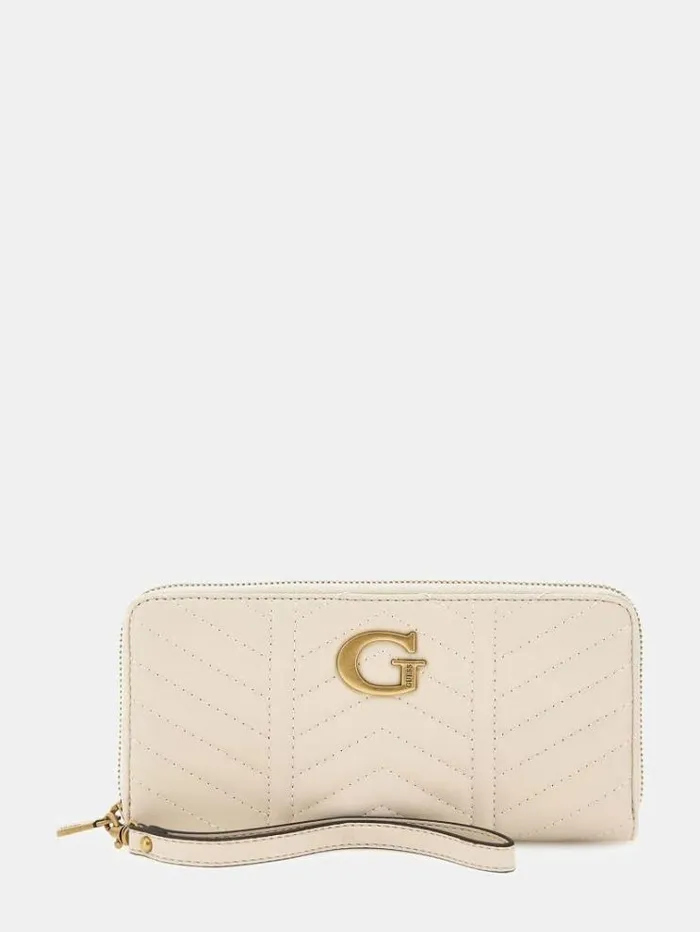Women Lovide Quilted Maxi Wallet Cream Guess Wallets