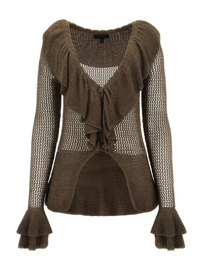 Women Lurex Cardigan Green Guess Knitwear And Sweatshirts