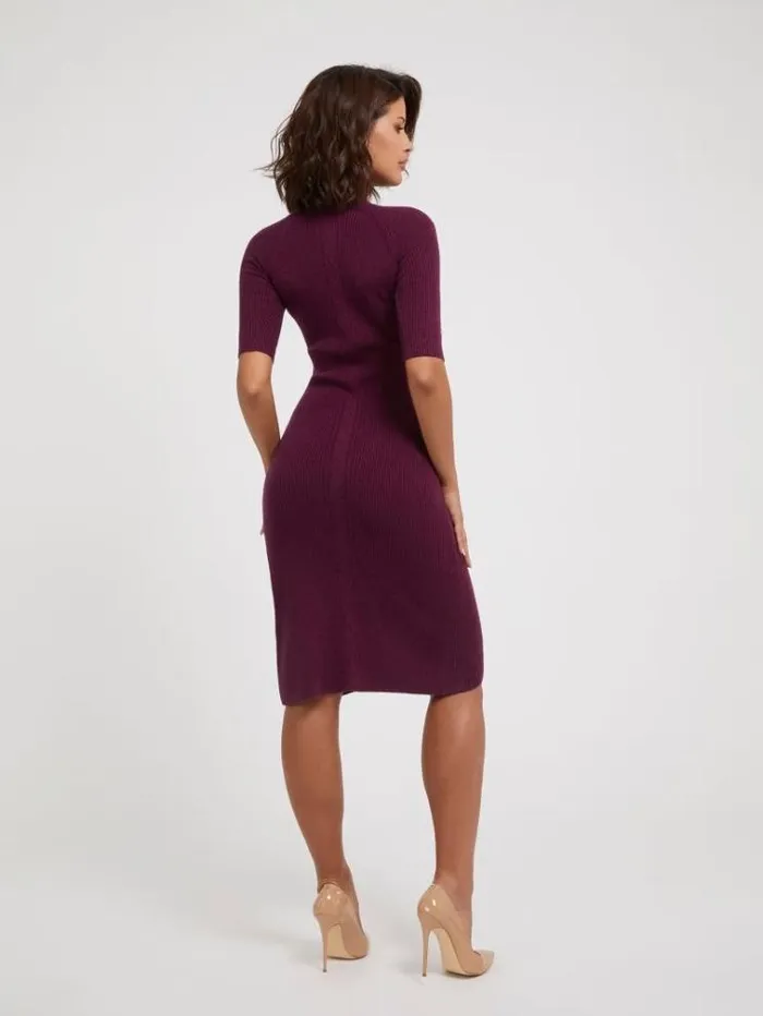 Women Lurex Midi Sweater Dress Purple Guess Dresses And Jumpsuits
