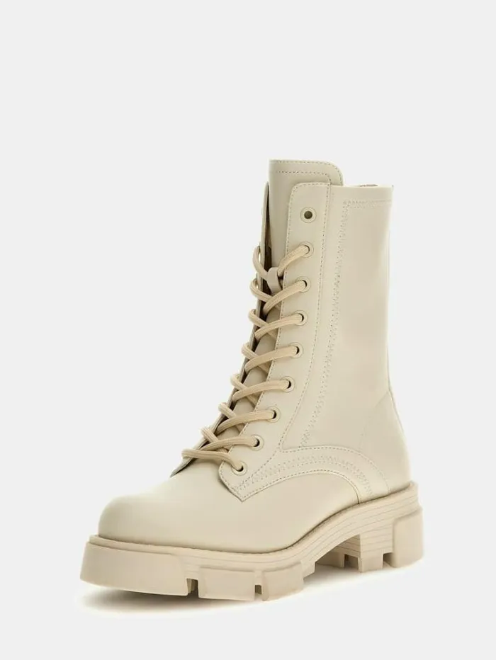 Women Madaya Combat Boots Multi Beige Guess Boots And Booties