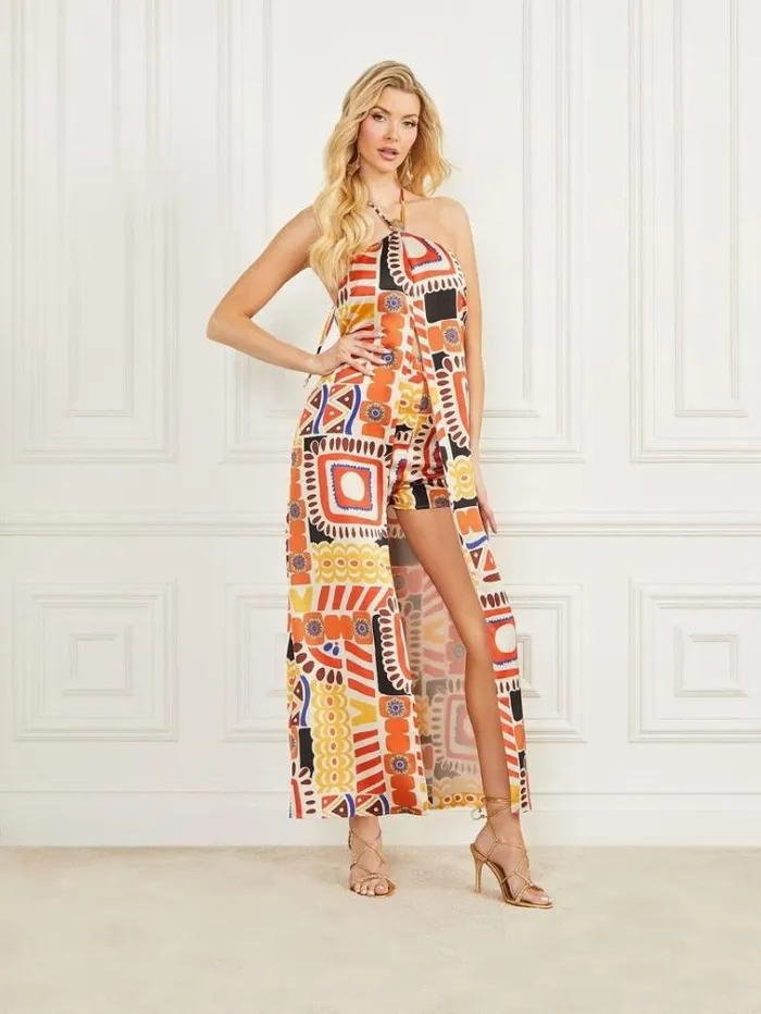 Women Marciano All Over Geometric Print Top Multicolor Pattern Guess Dresses And Jumpsuits