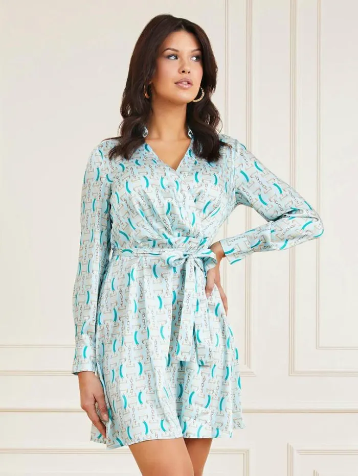Women Marciano All Over Print Dress Shades Of Blue Guess Dresses And Jumpsuits Women Marciano All Over Print Dress Shades Of Blue Guess Dresses And Jumpsuits