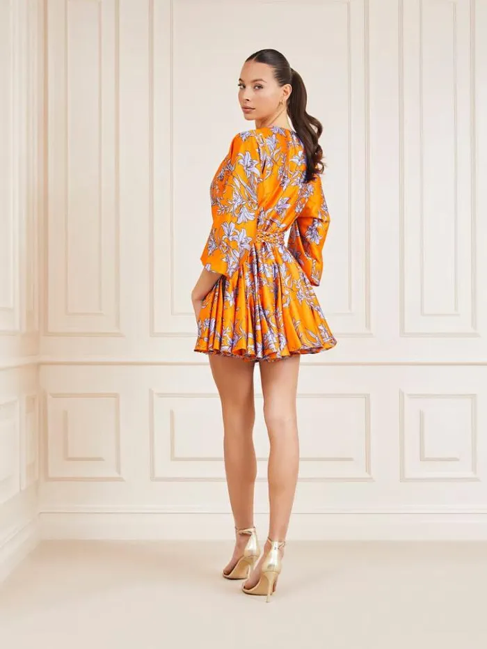 Women Marciano All Over Print Dress Shades Of Orange Guess Dresses And Jumpsuits