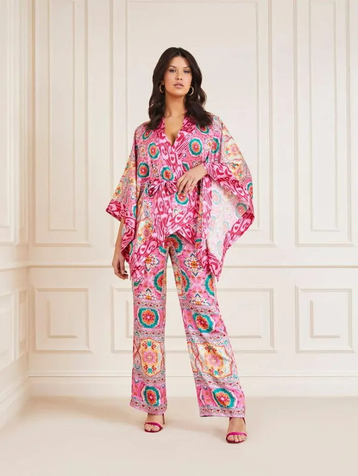 Women Marciano All Over Print Kimono Multicolor Pattern Guess Tops And Shirts
