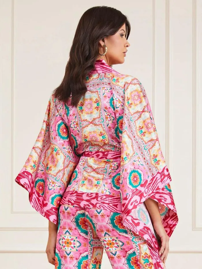 Women Marciano All Over Print Kimono Multicolor Pattern Guess Tops And Shirts