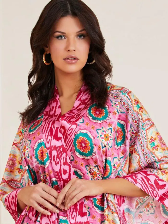Women Marciano All Over Print Kimono Multicolor Pattern Guess Tops And Shirts