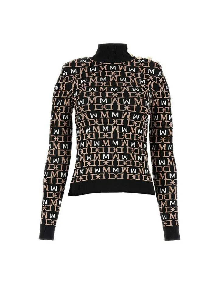 Women Marciano All Over Print Logo Sweater Brown Multi Guess Knitwear And Sweatshirts