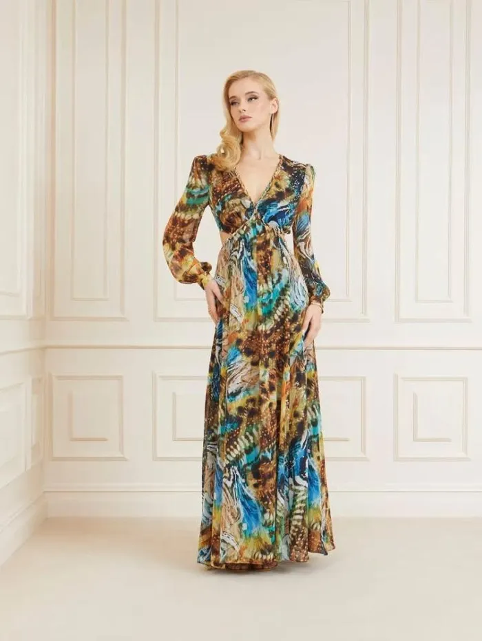 Women Marciano All Over Print Long Dress Multicolor Pattern Guess Dresses And Jumpsuits Women Marciano All Over Print Long Dress Multicolor Pattern Guess Dresses And Jumpsuits
