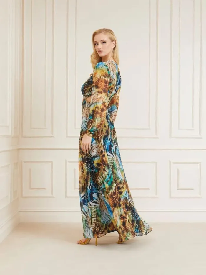 Women Marciano All Over Print Long Dress Multicolor Pattern Guess Dresses And Jumpsuits