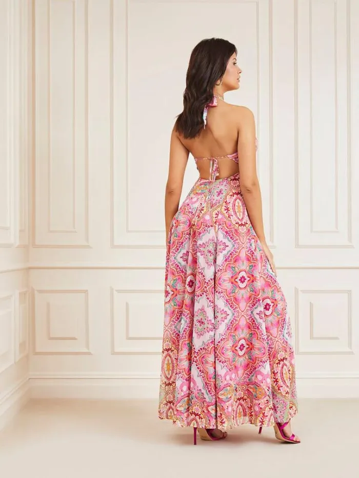 Women Marciano All Over Print Maxi Dress Multi Pink Guess Dresses And Jumpsuits