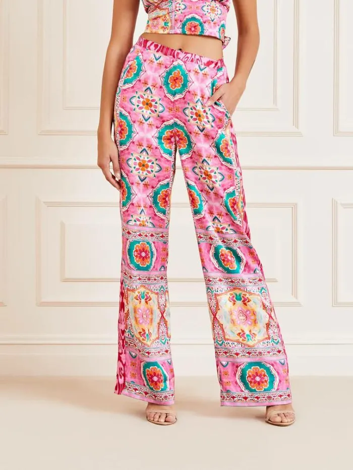Women Marciano All Over Print Pants Multicolor Pattern Guess Trousers