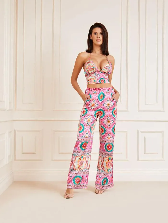 Women Marciano All Over Print Pants Multicolor Pattern Guess Trousers