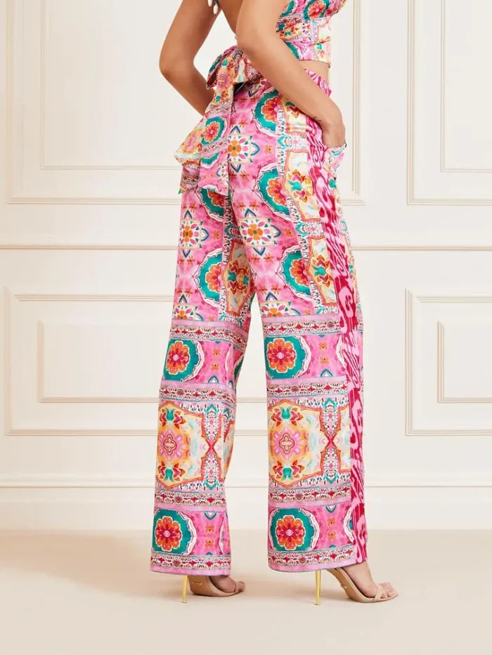 Women Marciano All Over Print Pants Multicolor Pattern Guess Trousers