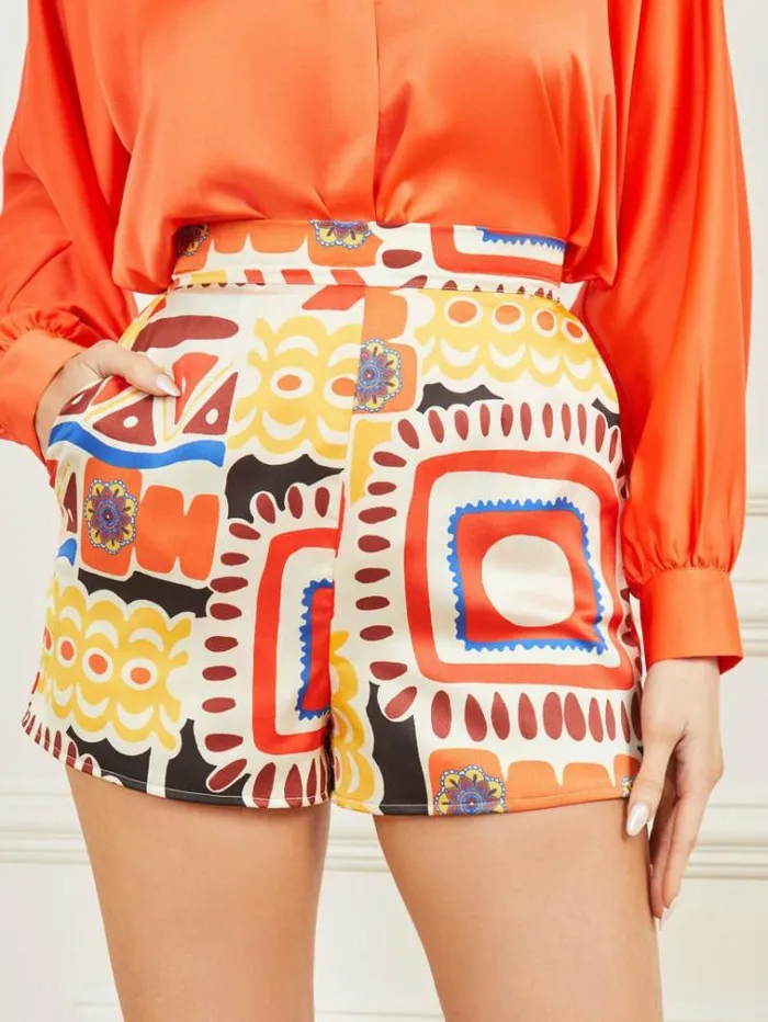 Women Marciano All Over Print Shorts Multicolor Pattern Guess Skirts And Shorts