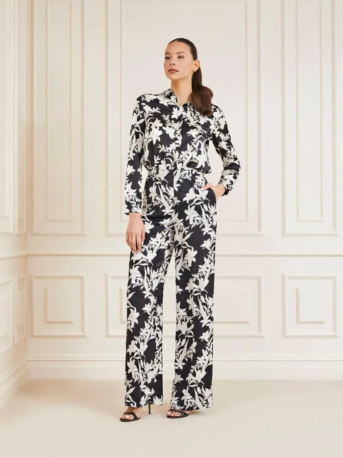 Women Marciano All Over Printed Shirt Black Multi Guess Tops And Shirts