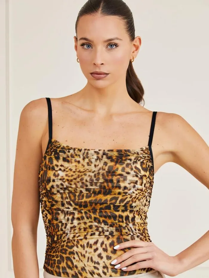 Women Marciano Animalier Print Top Animalier Guess Tops And Shirts