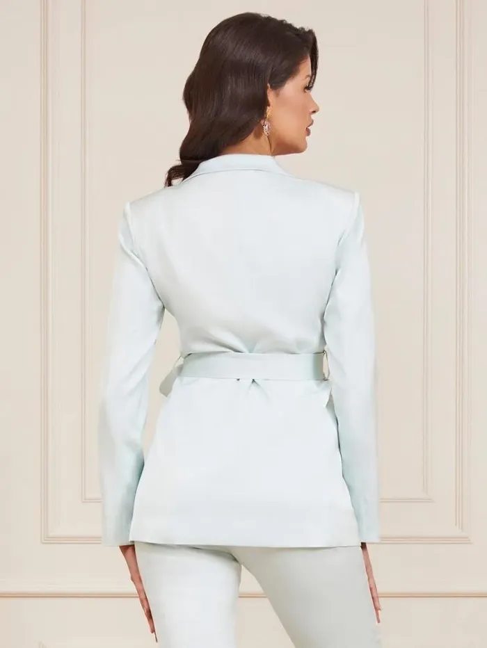 Women Marciano Belted Blazer Baby Blue Guess Coats And Jackets