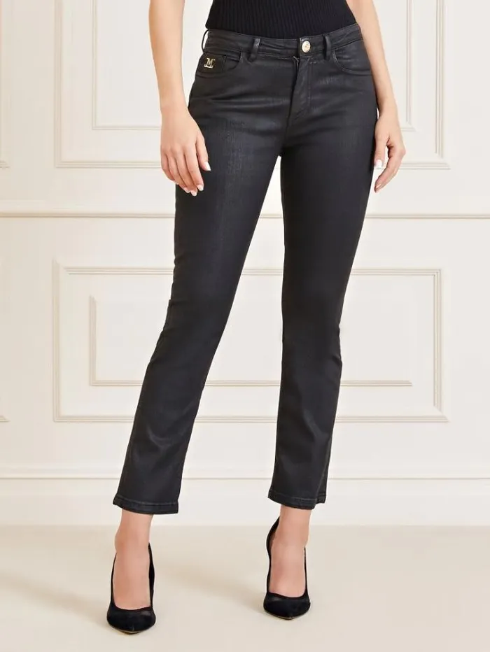 Women Marciano Bootcut Denim Pants Black Guess Flared And Bootcut