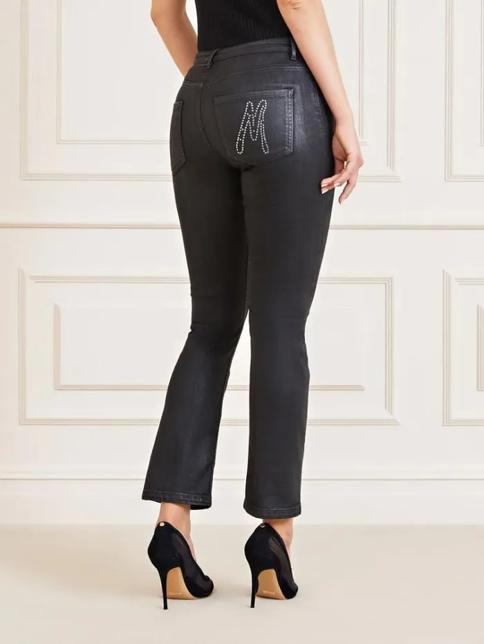 Women Marciano Bootcut Denim Pants Black Guess Flared And Bootcut