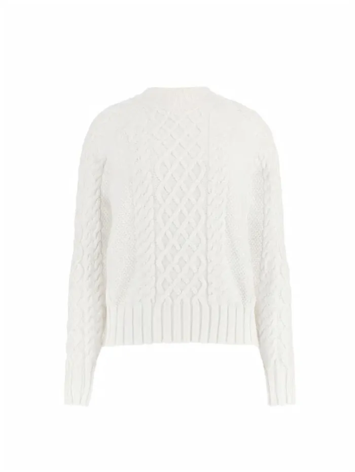 Women Marciano Cable Knit Sweater White Guess Knitwear And Sweatshirts