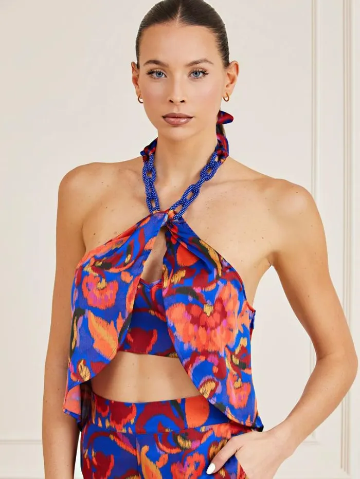 Women Marciano Chain Collar Top Multicolor Pattern Guess Tops And Shirts