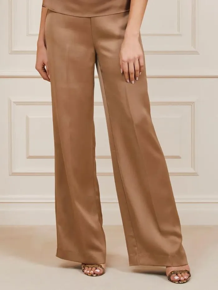 Women Marciano Chain Satin Pants Light Brown Guess Trousers