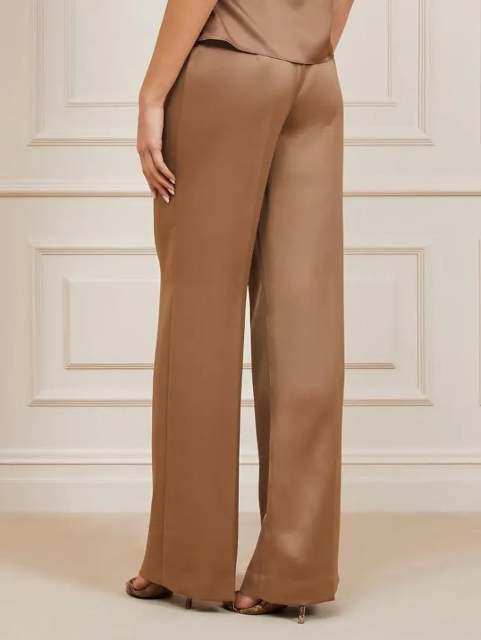 Women Marciano Chain Satin Pants Light Brown Guess Trousers