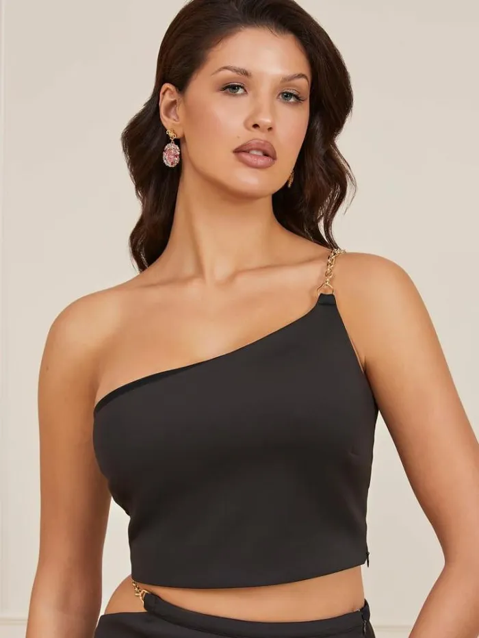 Women Marciano Chain Top Black Guess Tops And Shirts