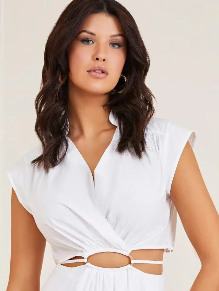 Women Marciano Cut Out Maxi Dress White Guess Dresses And Jumpsuits
