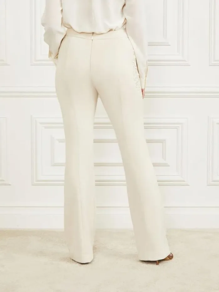 Women Marciano Embroidery Pants White Guess Trousers