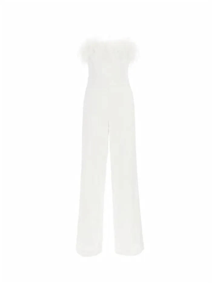 Women Marciano Feathers Jumpsuit White Guess Dresses And Jumpsuits