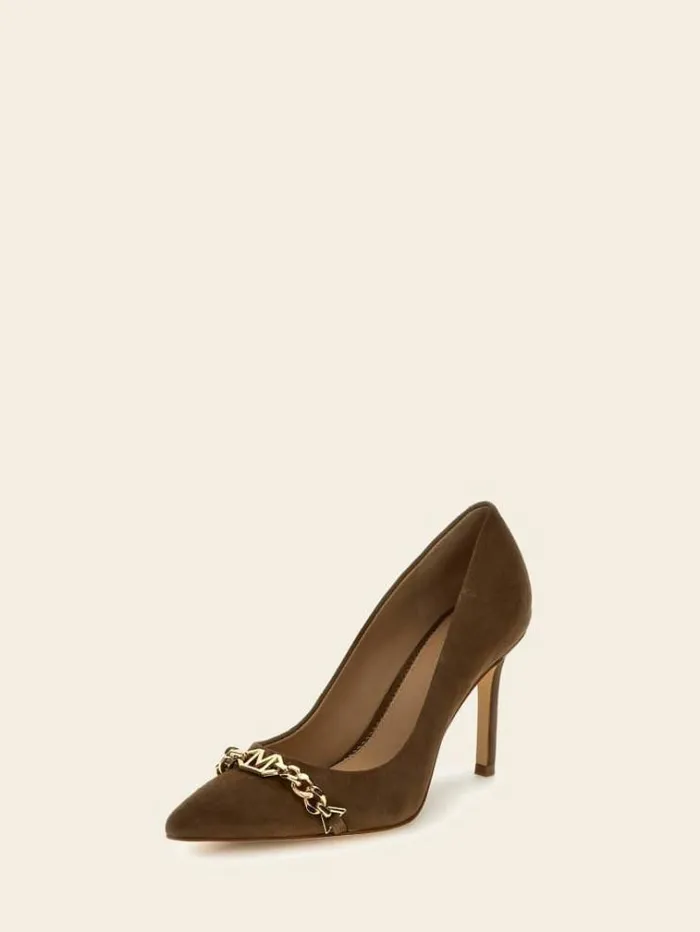 Women Marciano Front Chain Pump Light Brown Guess Heels