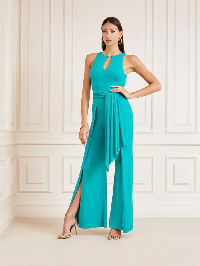 Women Marciano Front Knot Jumpsuit Green Guess Dresses And Jumpsuits