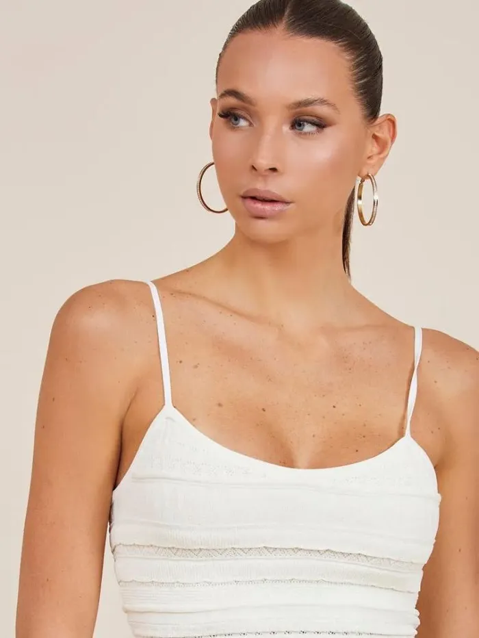 Women Marciano Geometric Design Crop Top White Guess Tops And Shirts