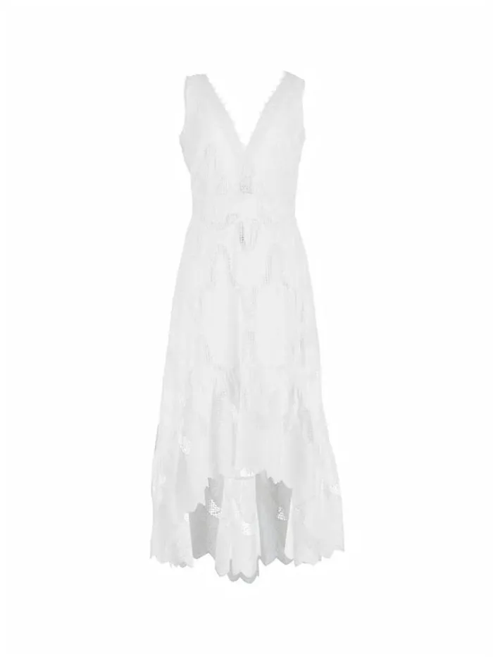 Women Marciano Geometric Embroidery Maxi Dress White Guess Dresses And Jumpsuits