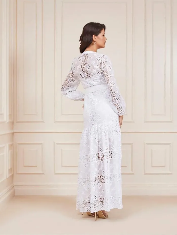 Women Marciano Geometric Lace Dress White Guess Dresses And Jumpsuits