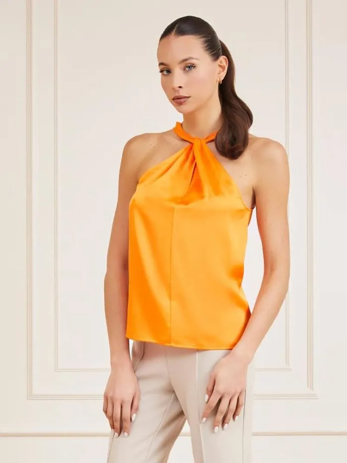 Women Marciano Halterneck Top Orange Guess Tops And Shirts