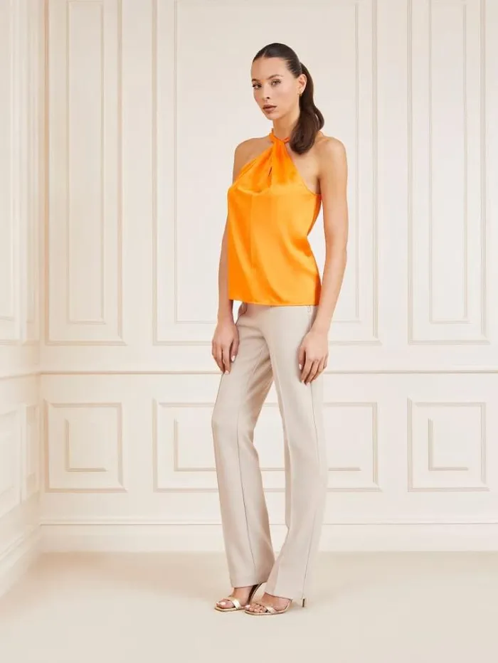 Women Marciano Halterneck Top Orange Guess Tops And Shirts