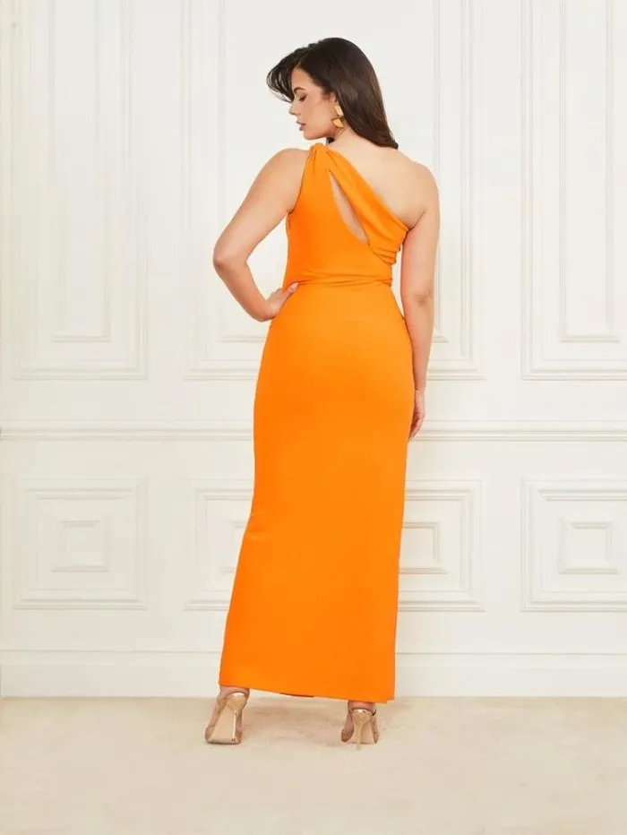 Women Marciano Interlock One Shoulder Dress Orange Guess Dresses And Jumpsuits