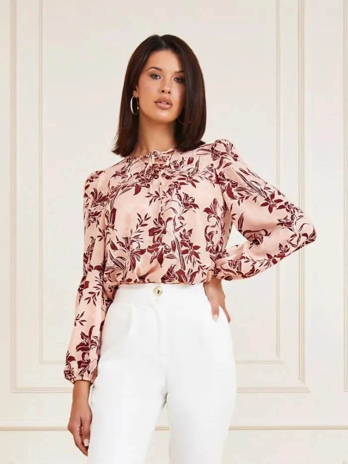Women Marciano Lace Up Top Multi Pink Guess Tops And Shirts