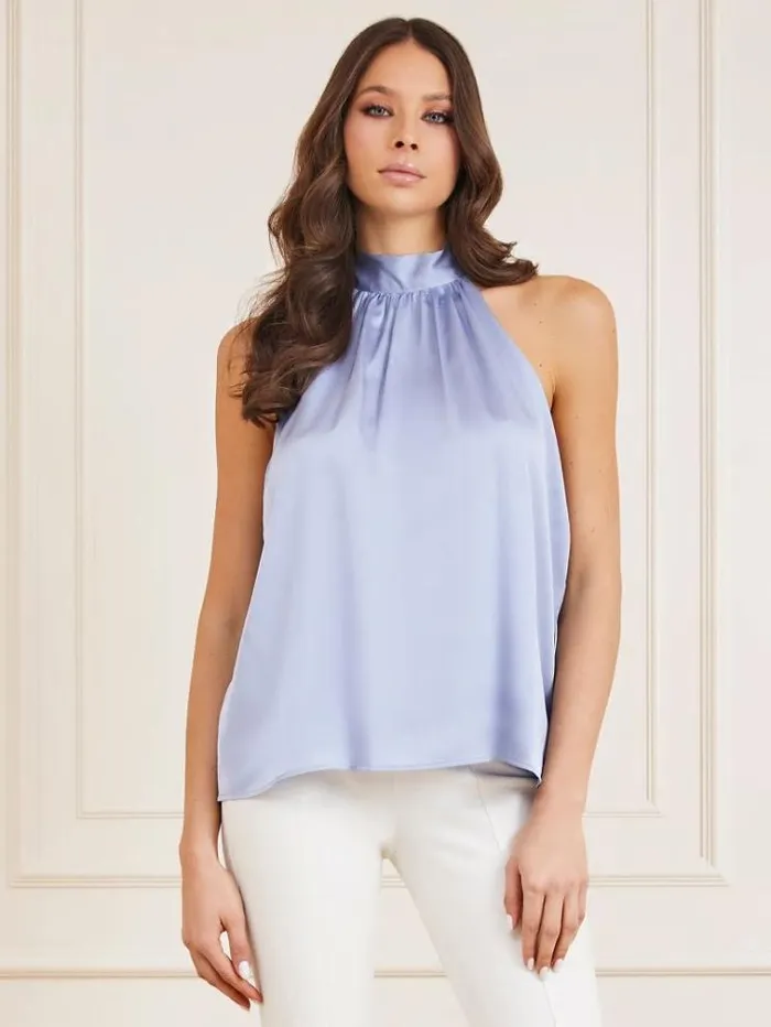 Women Marciano Lacing Up Top Lilac Guess Tops And Shirts