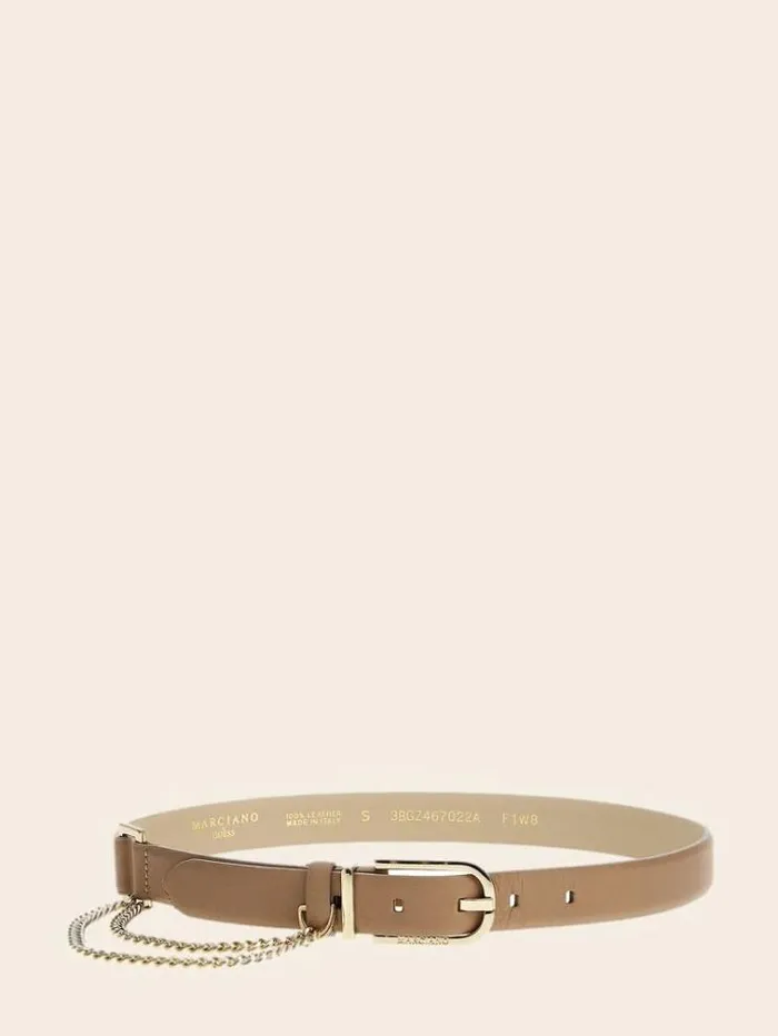 Women Marciano Leather Belt Light Brown Guess Belts