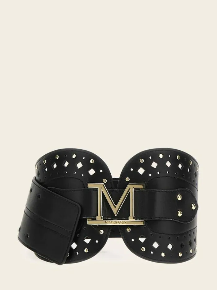 Women Marciano Leather Logo Belt Black Guess Belts