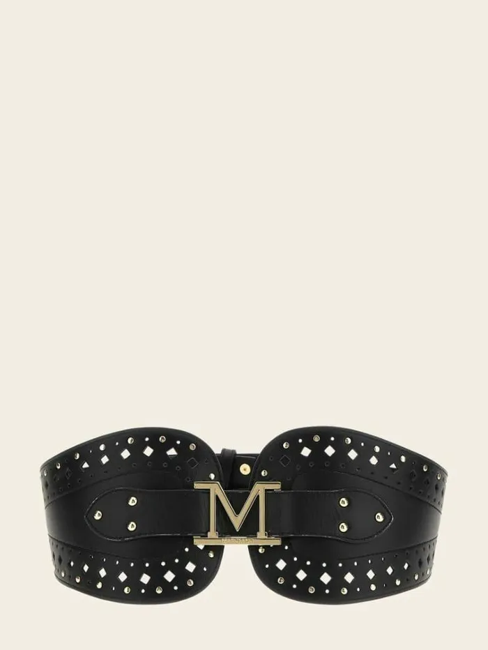 Women Marciano Leather Logo Belt Black Guess Belts
