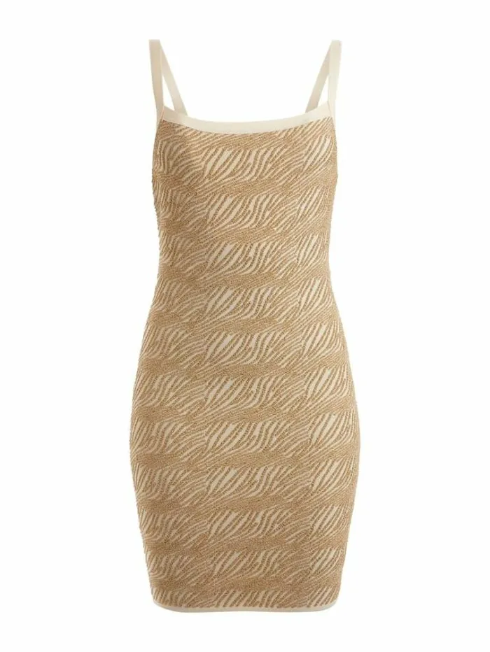 Women Marciano Lurex Dress Beige Guess Dresses And Jumpsuits