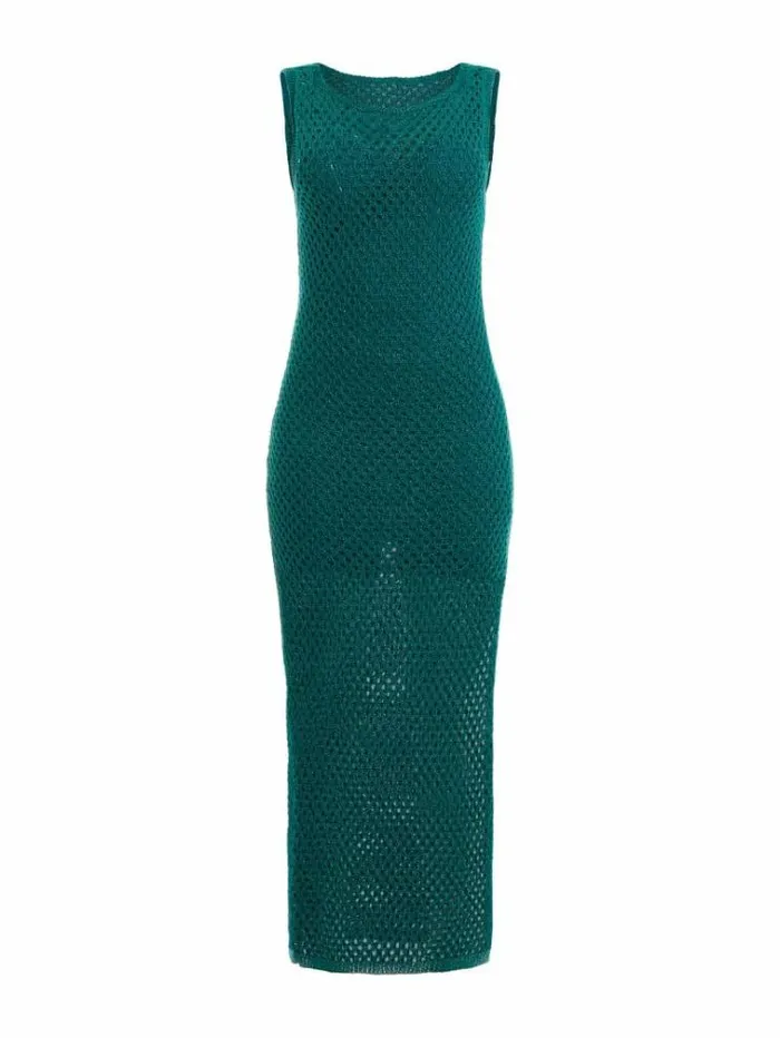 Women Marciano Lurex Long Dress Green Guess Dresses And Jumpsuits