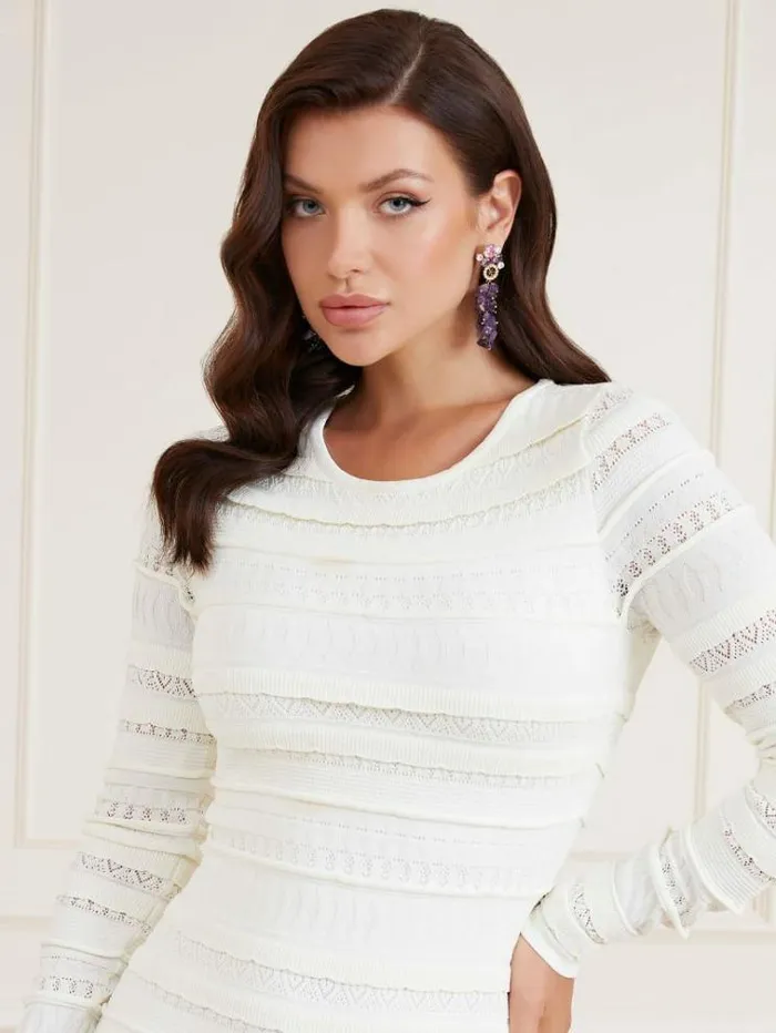Women Marciano Mini Sweater Dress White Guess Dresses And Jumpsuits