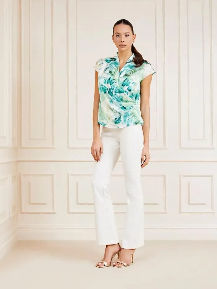 Women Marciano Print Top Green Multi Guess Tops And Shirts